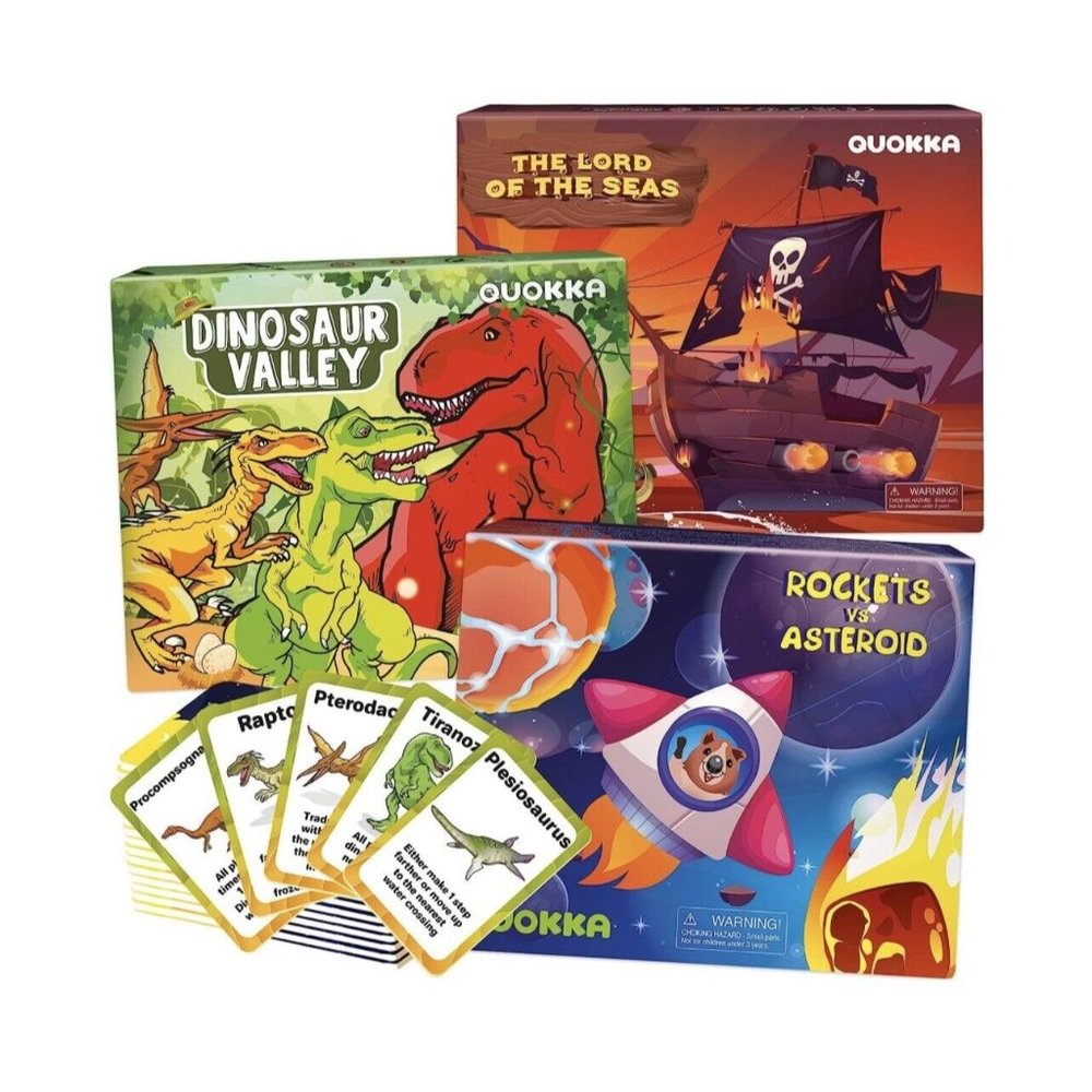 3 in 1 Kids Board Card Games Set by Quokka - New